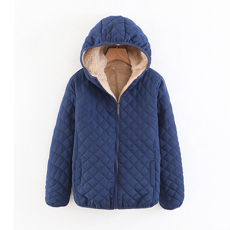 Ladies quilted winter coat with cozy lining and hood Lune London