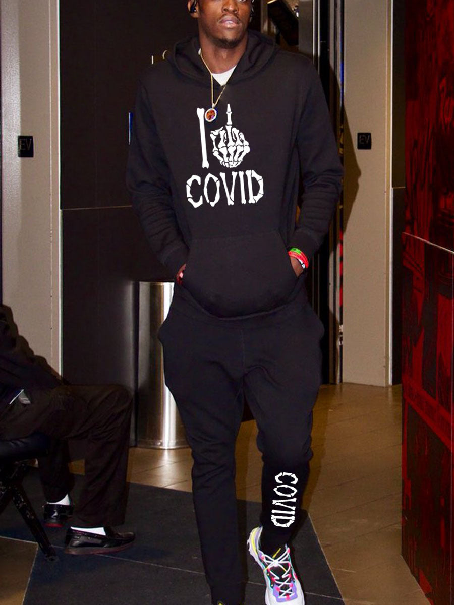 Men's Hooded and Sport Pants Set with Bold Graphic Print Lune London