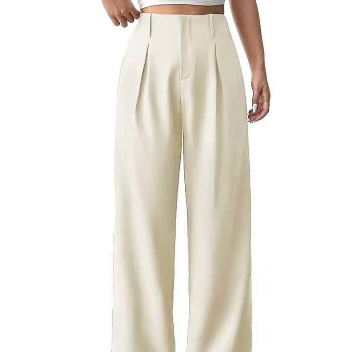 High-waisted wide trousers for women with pleats Lune London