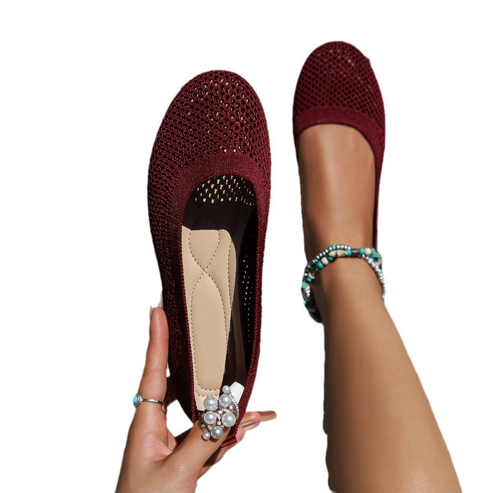 Women Breathable Knit Ballet Shoes Lune London