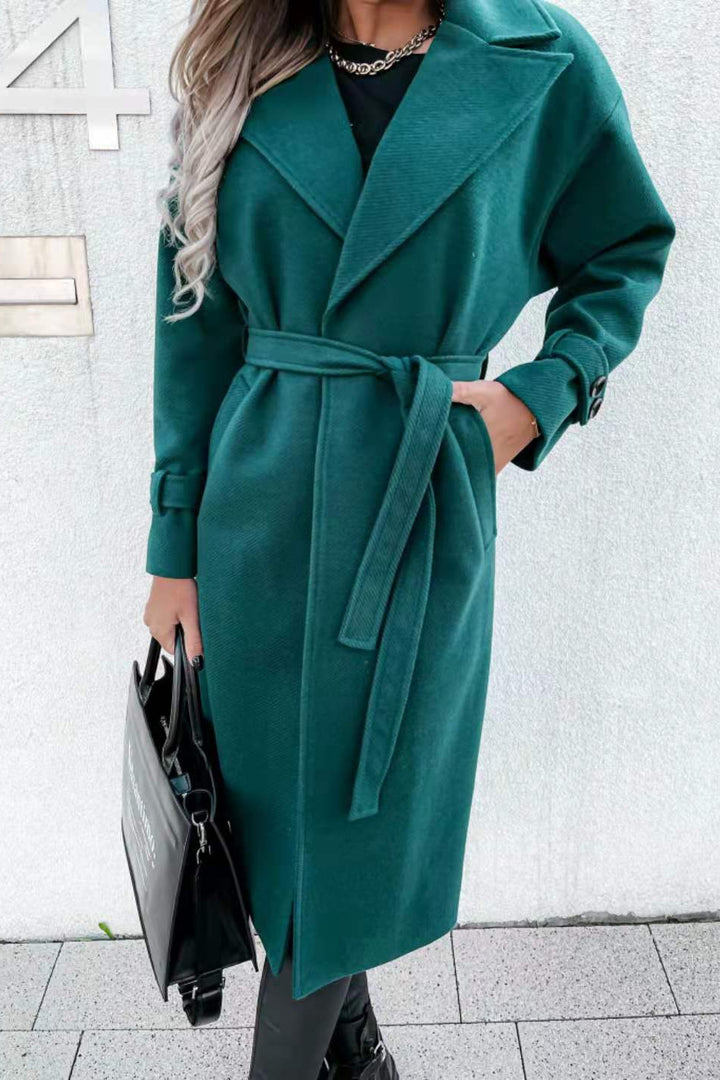 Elegant mid-length trench coat for women with adjustable belt Lune London