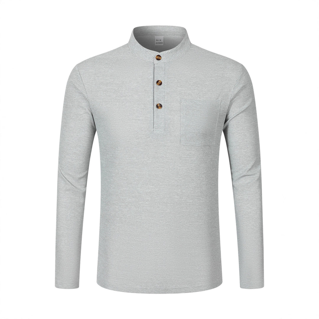 Long sleeve shirt for men with modern high collar and practical chest pocket Lune London
