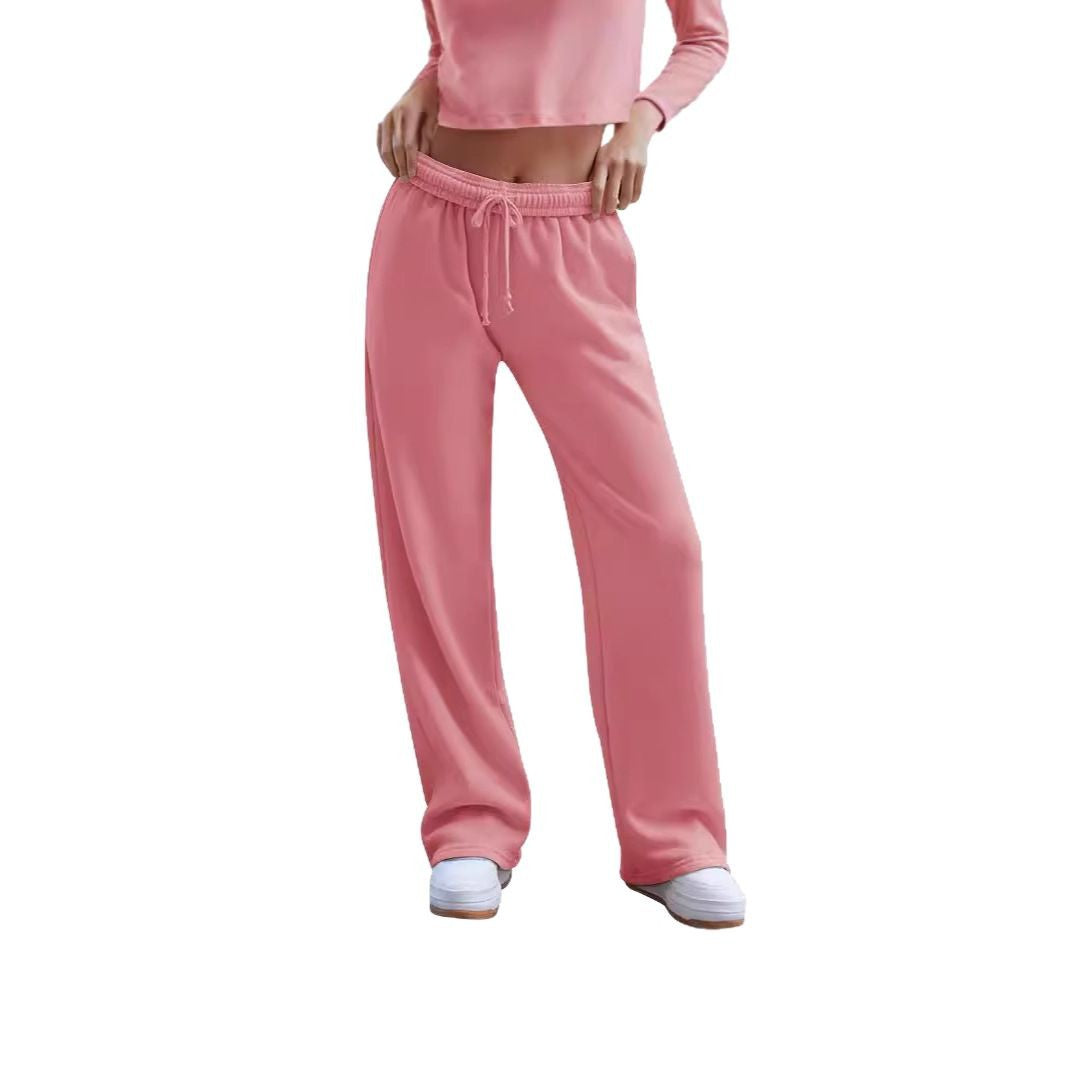 Wide sports jogger pants for women with adjustable drawstring Lune London