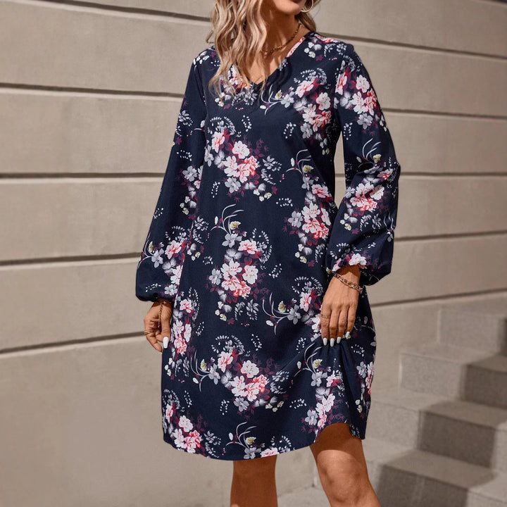 Shirt dress for women with floral design and voluminous sleeves Lune London