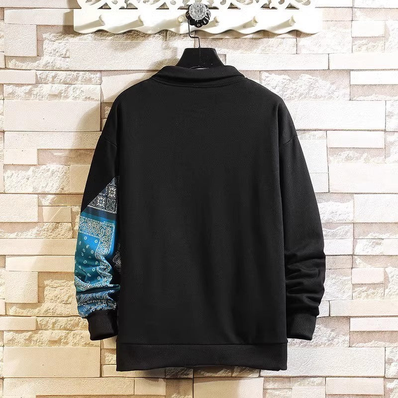 Stylish polo sweater for men with paisley design and classic collar Lune London