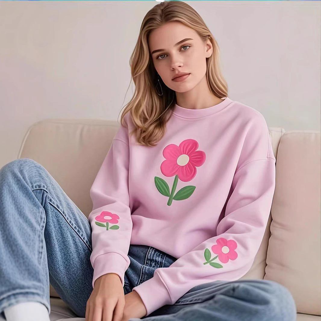 Women's sweatshirt with colorful floral pattern Lune London