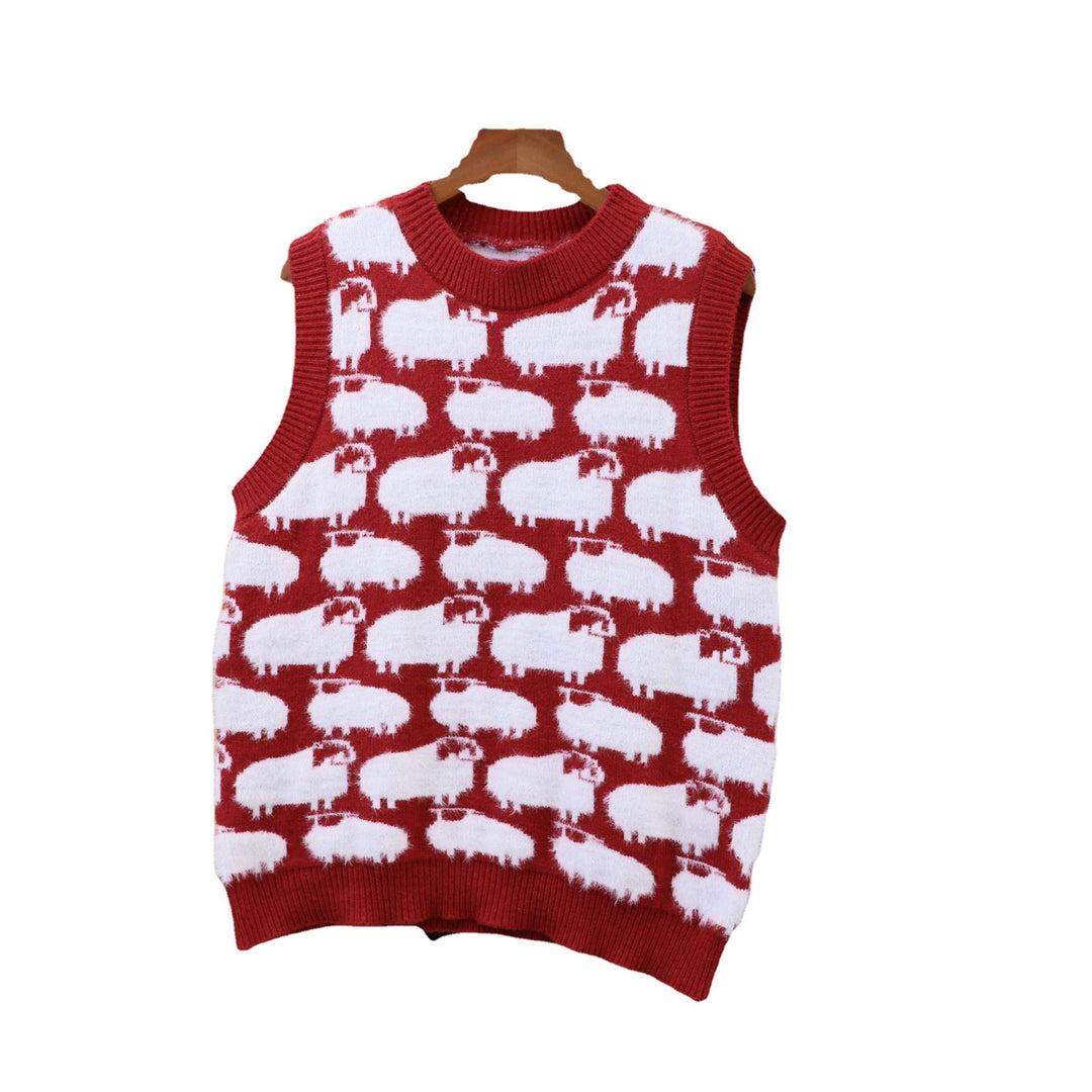 Knitted sweater for women with playful animal pattern and casual cut Lune London