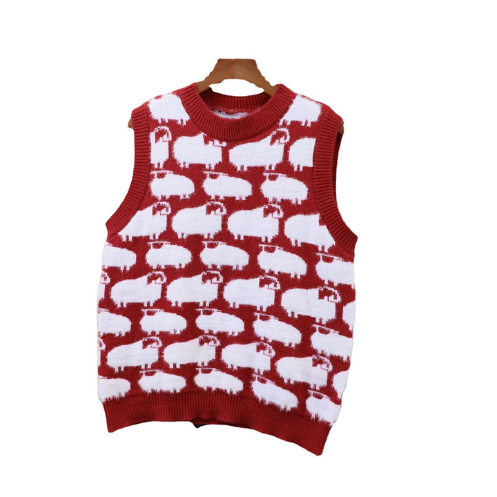 Knitted sweater for women with playful animal pattern and casual cut Lune London