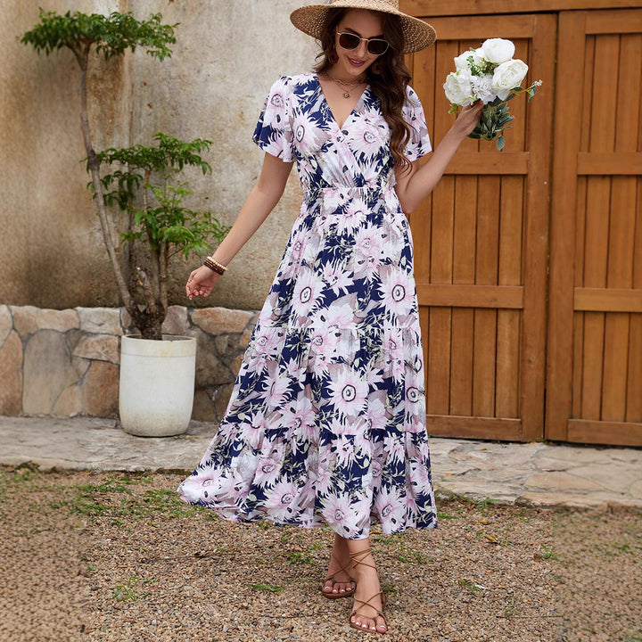 Lune London floral maxi wrap dress for women