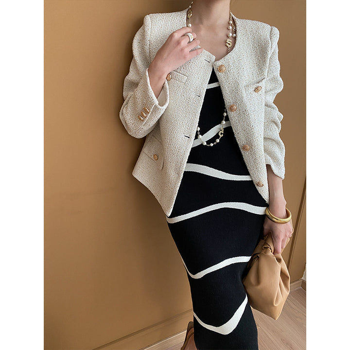 Women’s classic bouclé jacket with textured fabric Chic & Stil