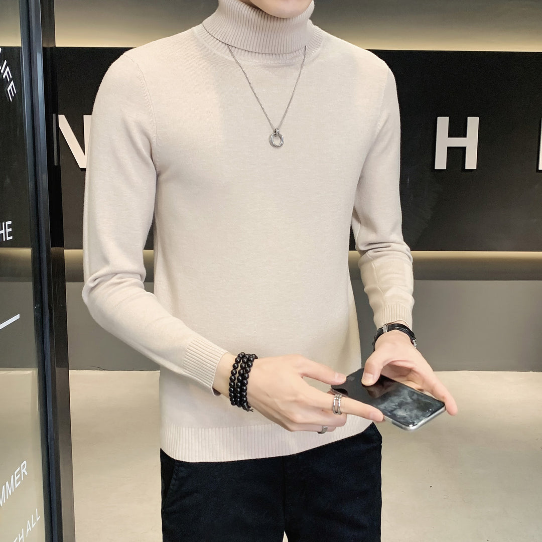 Men's sweater with high collar in soft knit Lune London