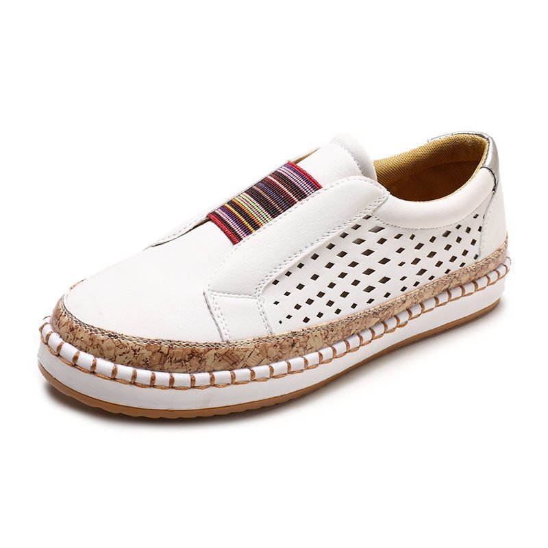 Breathable slip-on sneakers for women with elastic band and trendy cork design Lune London