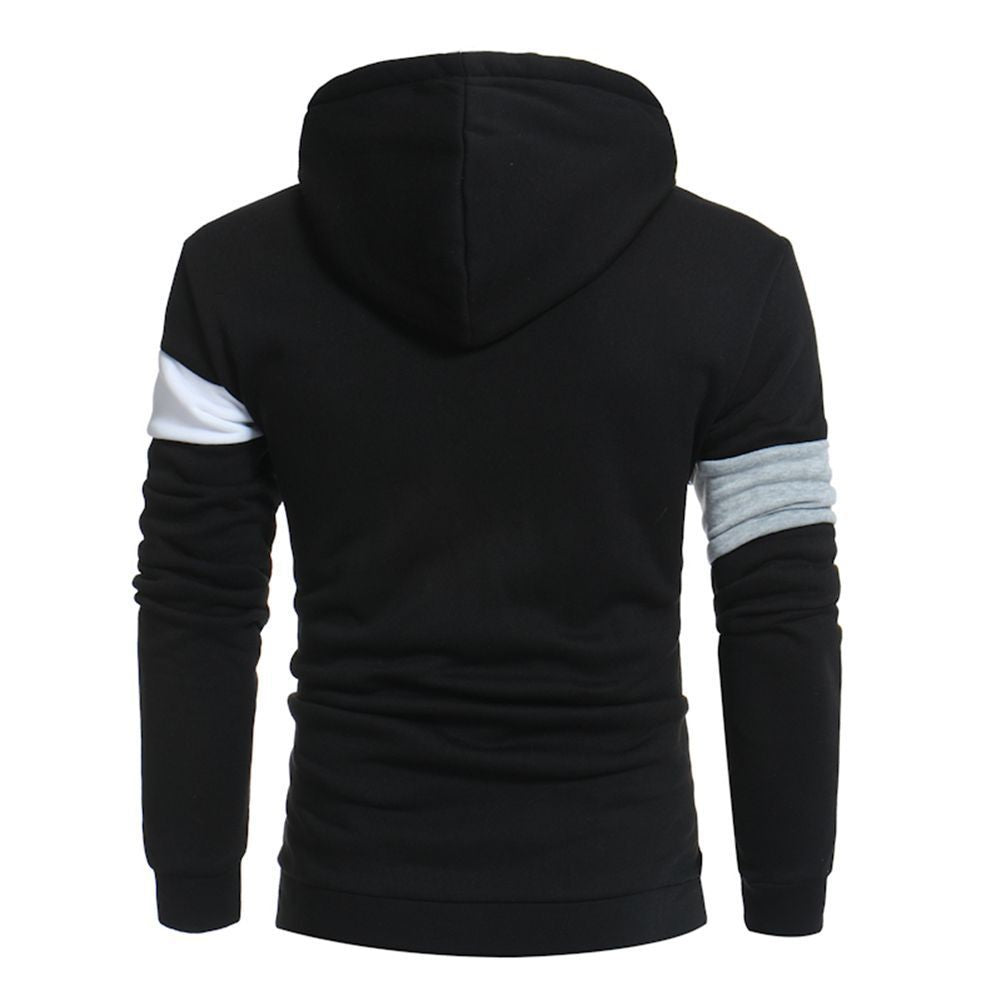 Sporty hooded sweater for men with chic and stylish color block design