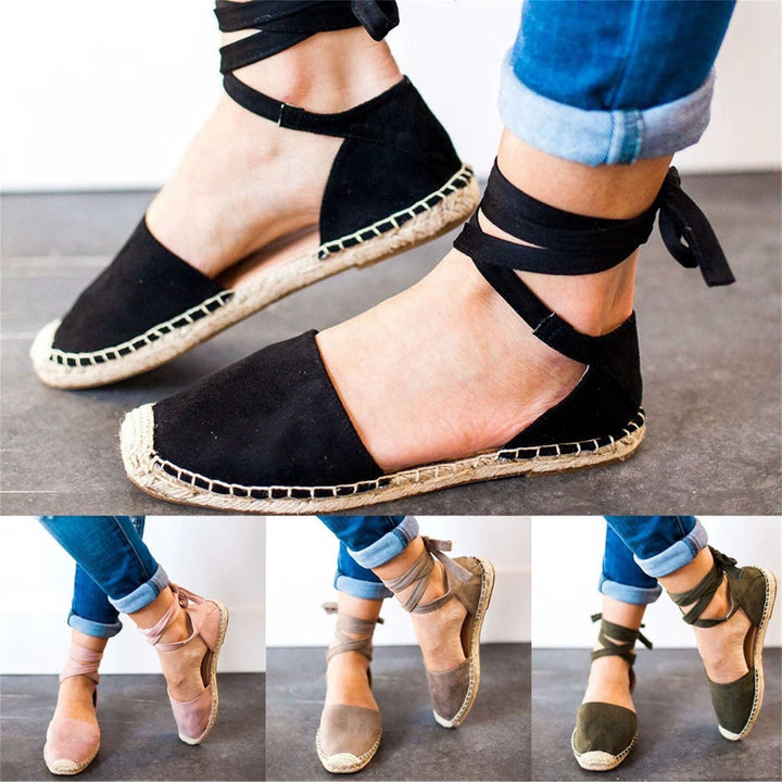 Chic and stylish casual espadrilles for women with tie straps