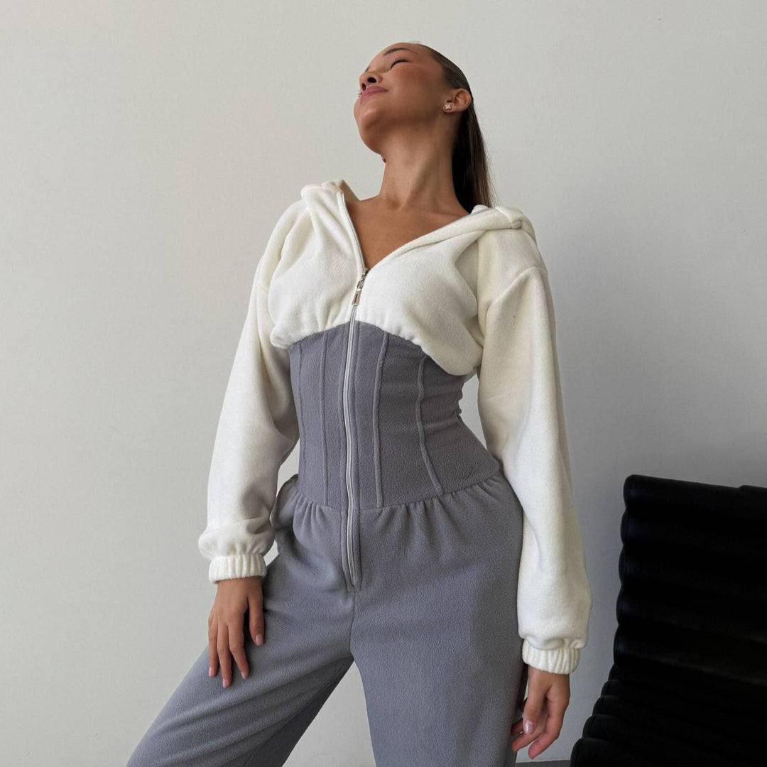 Ladies refined jumpsuit with hood Lune London