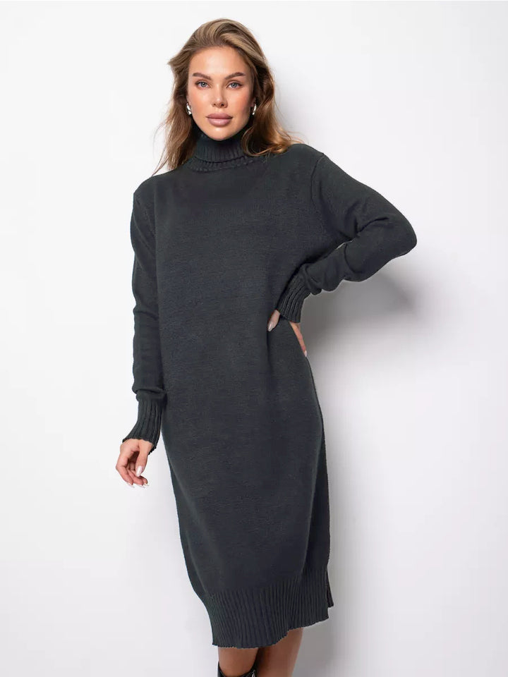 Robe tricotée pour femme avec col roulé et coupe décontractée Chic & Stil