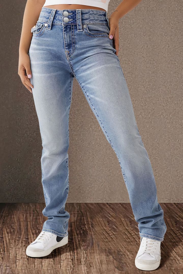 Ladies High-Waist Jeans in Vintage Look with figure-hugging fit Lune London