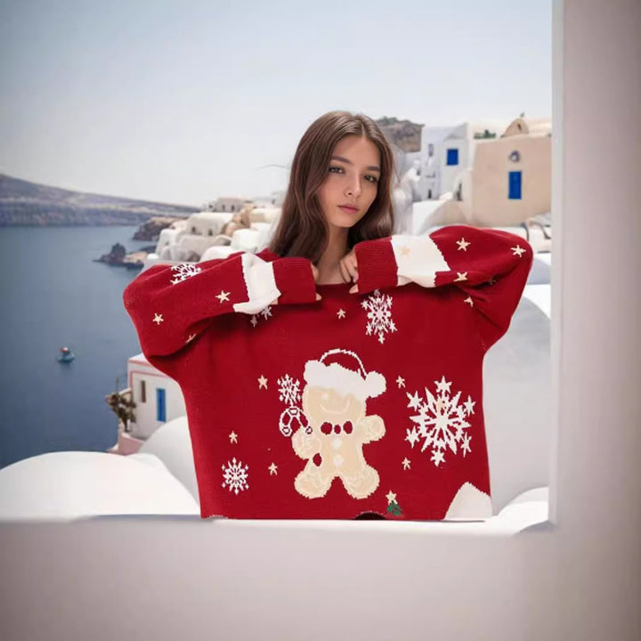 Chic and Stylish Christmas Design Knit Sweater for Women