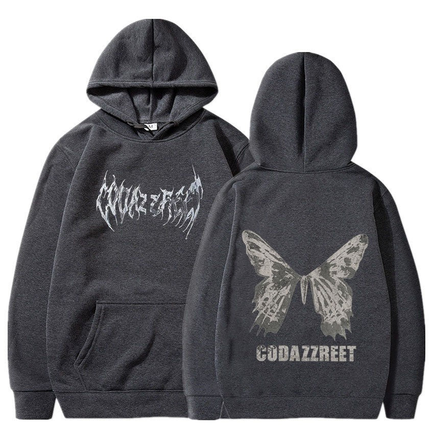 Women's hoodie with eye-catching butterfly design and artistic lettering Chic & Stil