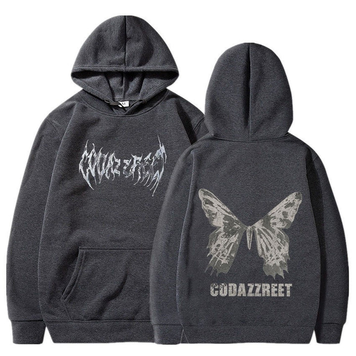 Women's hoodie with eye-catching butterfly design and artistic lettering Chic & Stil