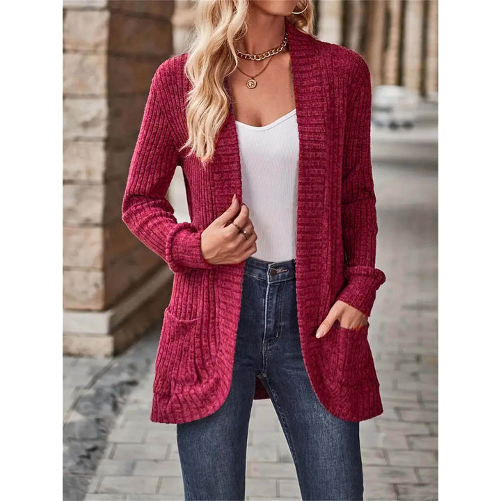 Knitted jacket for women with long sleeves and textured design Lune London