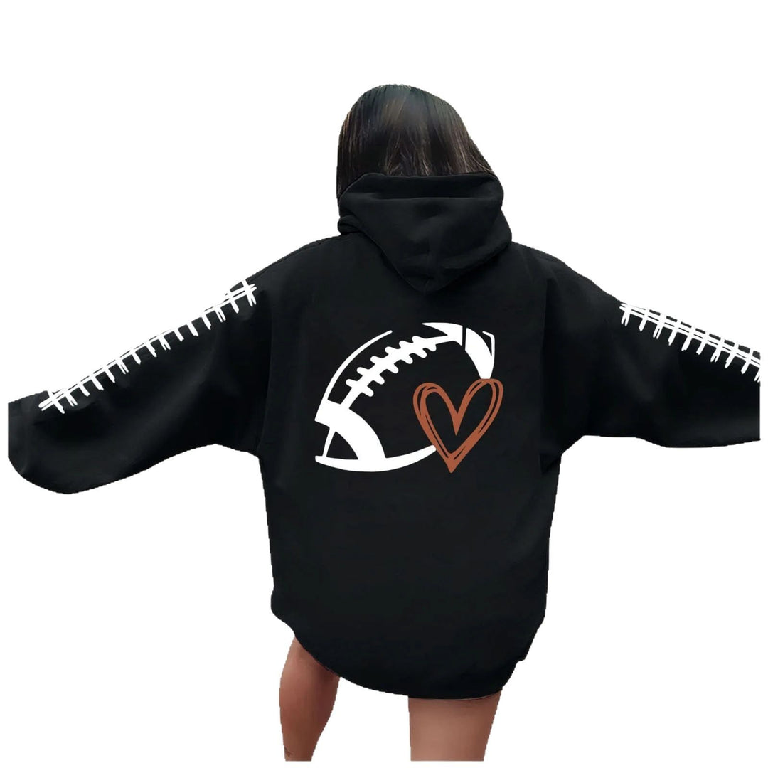 Sweat à capuche pour femmes avec motif de football créatif et coupe décontractée Chic & Stil