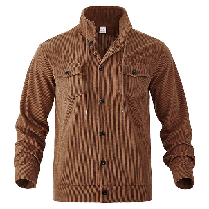 Textured corduroy utility shirt for men with practical chest pockets Lune London