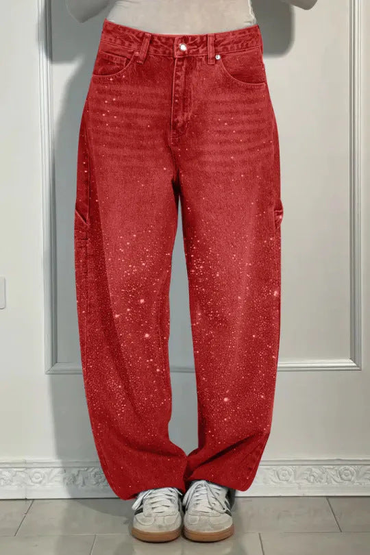 Femmes Jeans Baggy Pailletés Chic & Stil