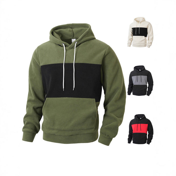 Men's hoodie in fleece with oversized collar Lune London