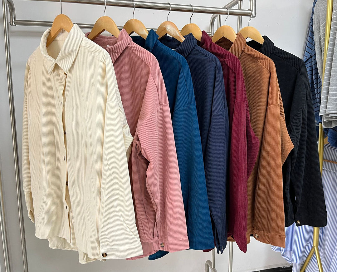 Ladies Oversized Corduroy Garment with Snap Buttons Lune London