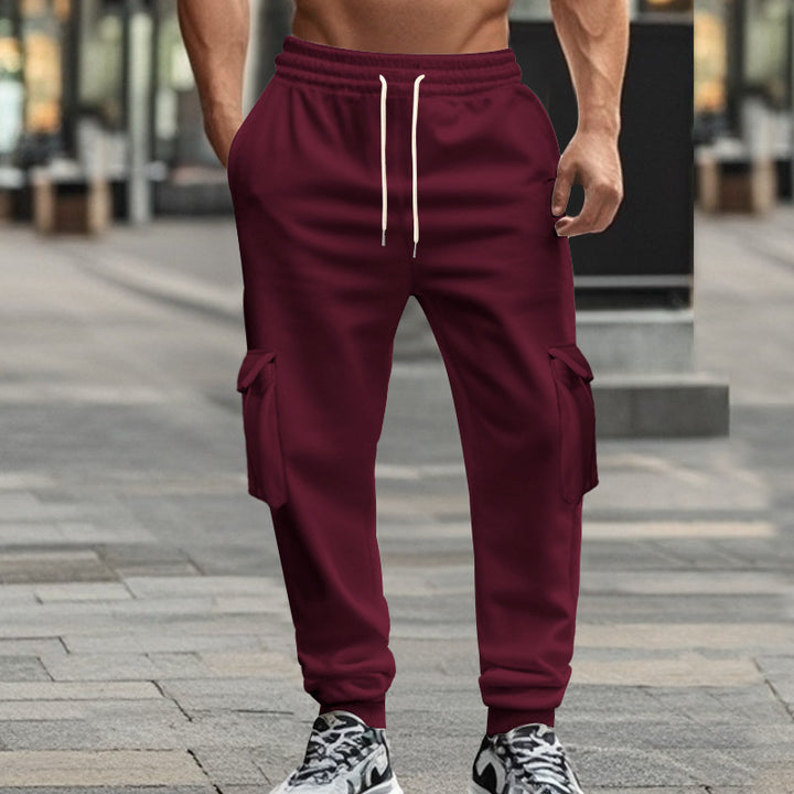 Cargo jogger pants for men with elastic waistband and practical pockets Lune London