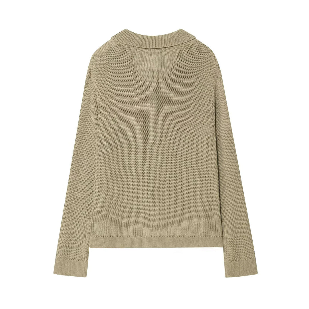 Women's knit jacket with elegant buttons and textured surface Lune London