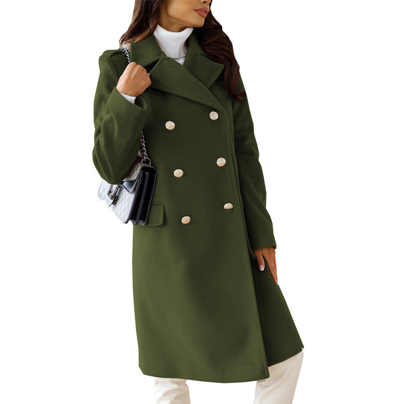 Elegant wool coat for women with trendy double-breasted design Lune London