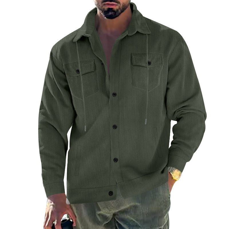 Trendy corduroy jacket for men with practical chest pockets and structured design Lune London