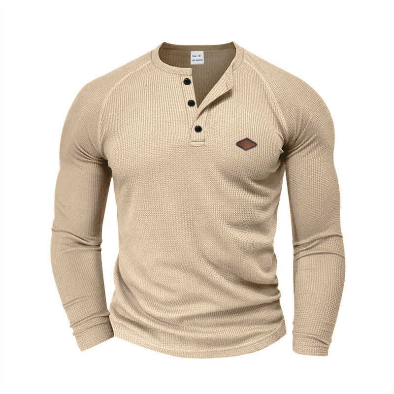 Long sleeve shirt for men in textured fabric with practical buttons Lune London