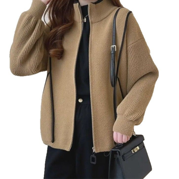 Veste volumineuse pour femmes avec col haut et fermeture éclair continue Chic & Stil