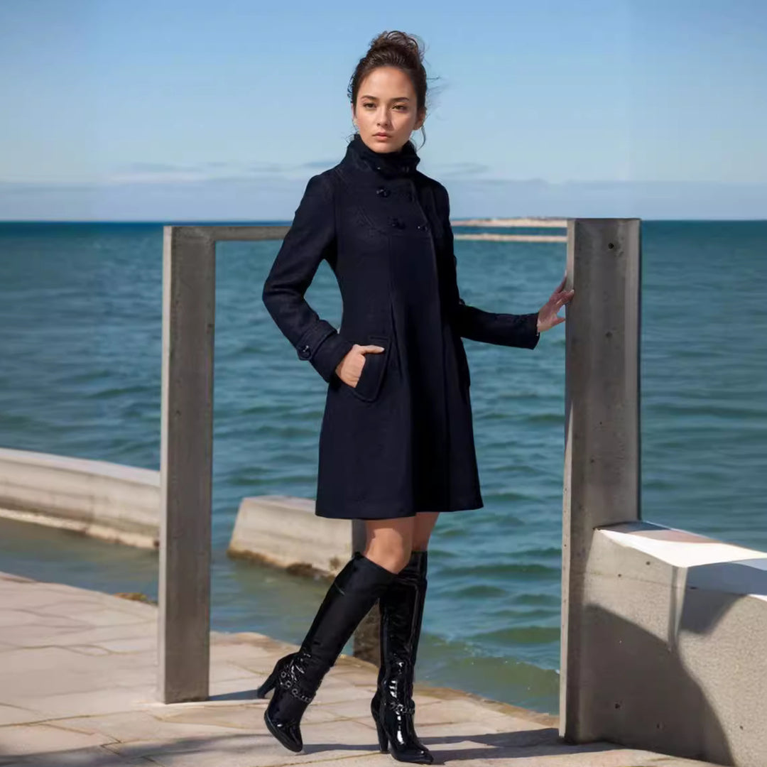 Fashion hoodie coat for women with button details and practical pockets Lune London