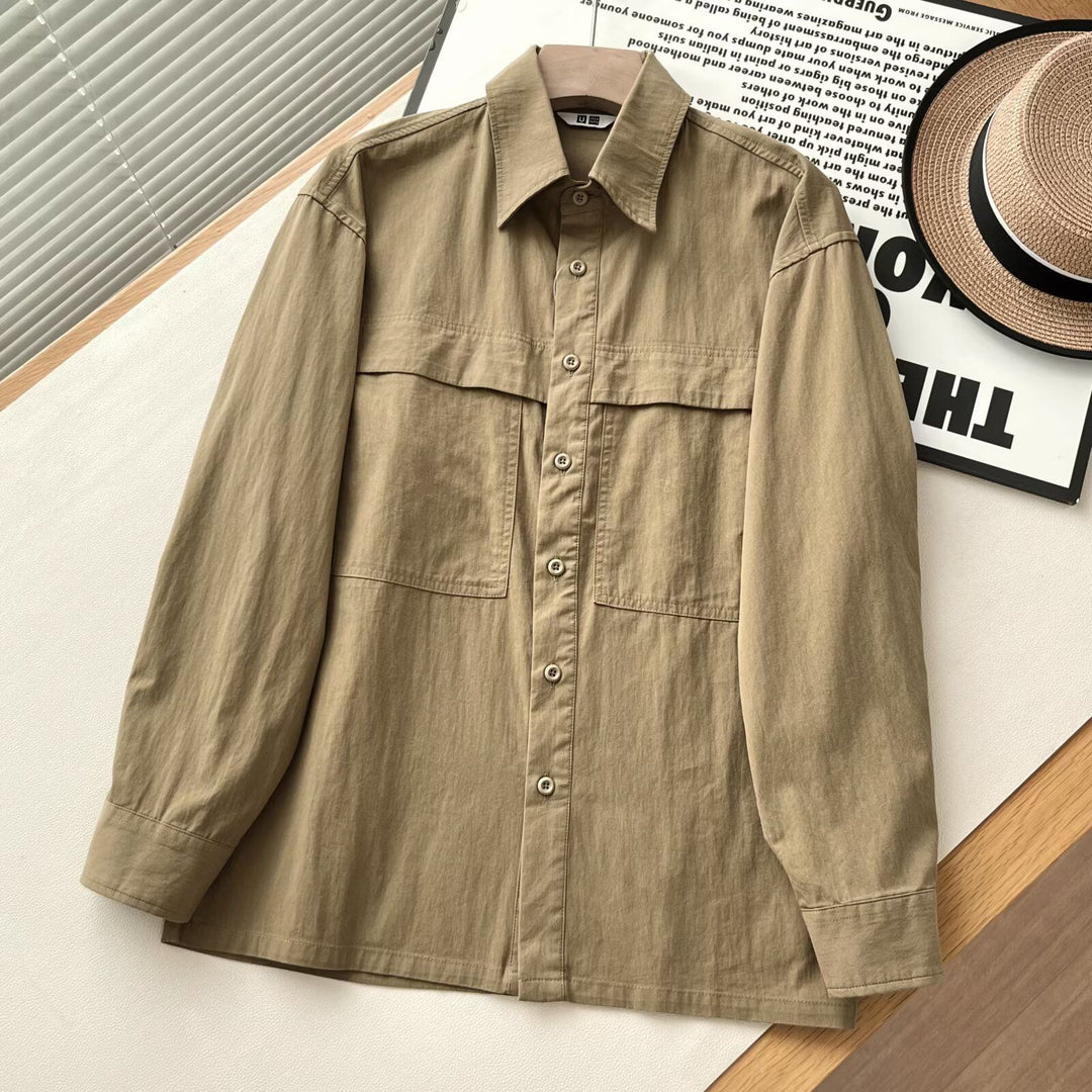 Chemise overshirt décontractée pour femmes avec poches poitrine pratiques Chic & Stil