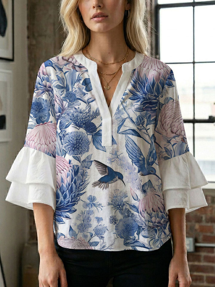 Ladies blouse with beautiful floral design Lune London