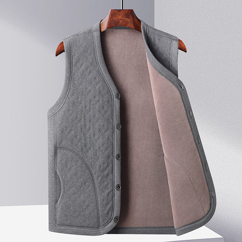 Ladies warm knitted vest with plunging V-neck and practical pockets Lune London