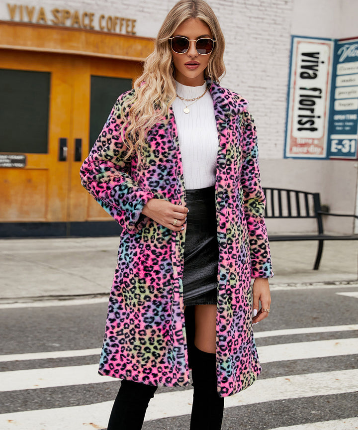 Ladies Leopard Coat Soft Lune London