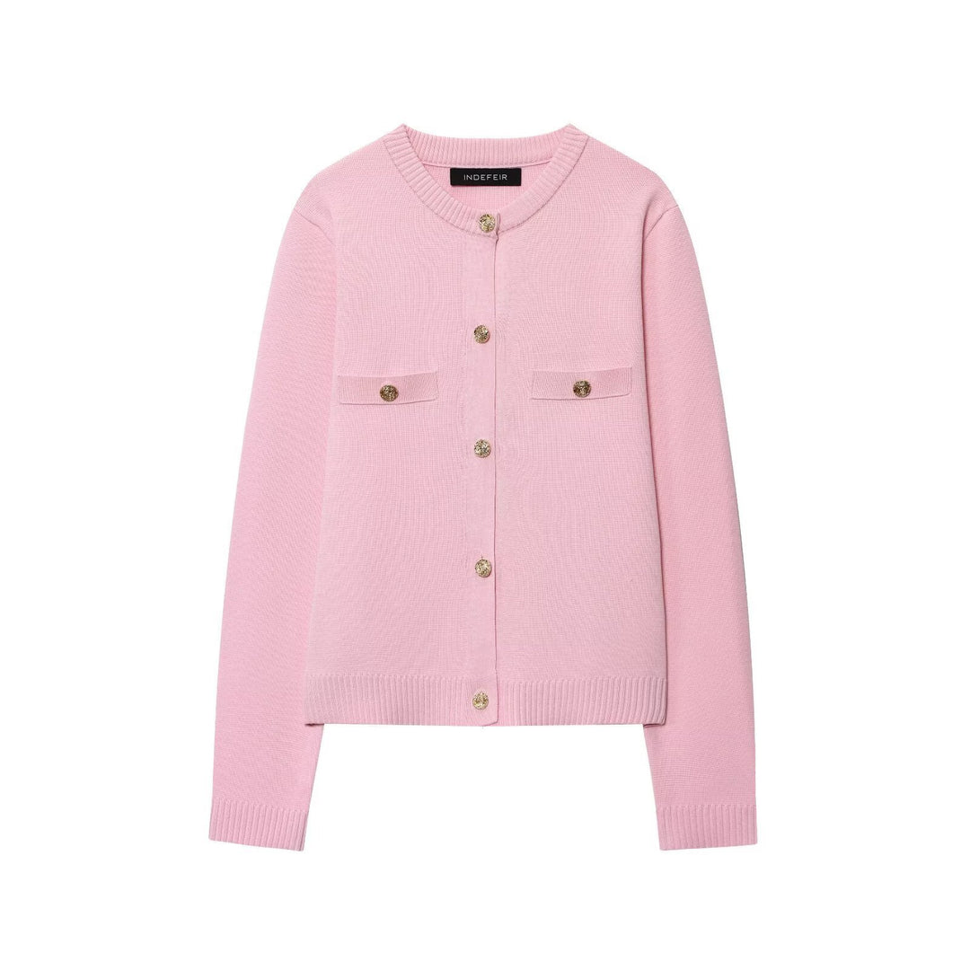 Knitted jacket for women with an elegant button design and practical pockets Lune London