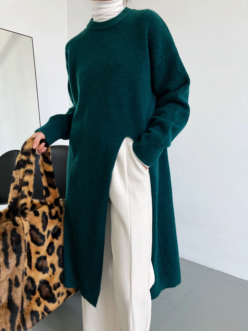 Pull en tricot pour femmes avec manches longues et élégant col rond Chic & Stil