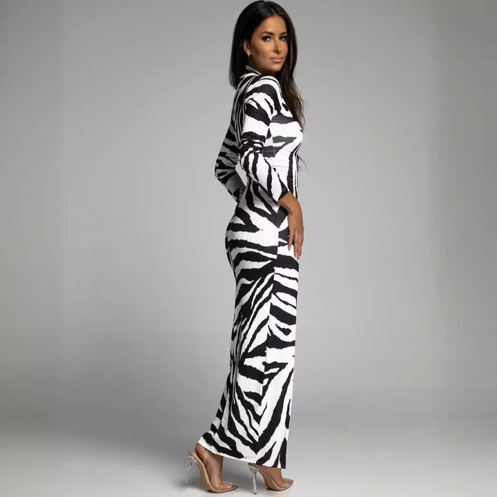 LADIES ELEGANT MAXI DRESS WITH HIGH NECK Lune London
