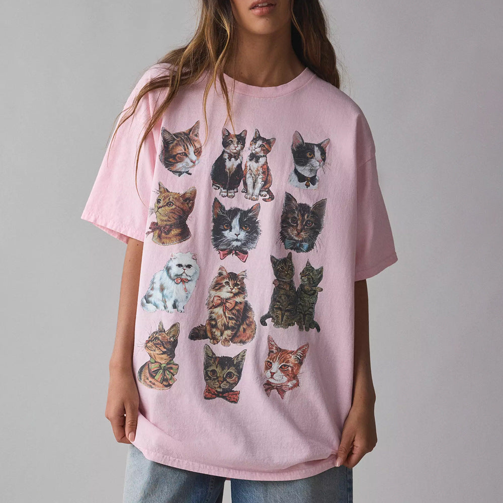 Women's t-shirt with creative cat design Lune London