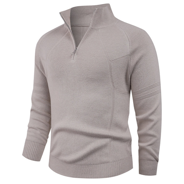 Knitted pullover for men with modern zipper and elegant structure Lune London