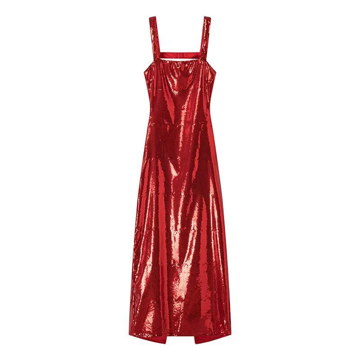 Maxi dress for women with sparkling sequins and elegant cut Lune London