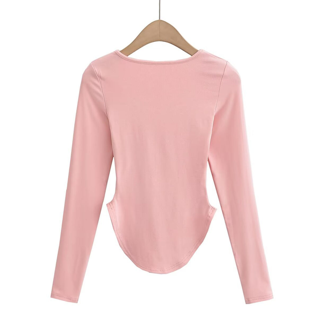 Long sleeve shirt for women with a modern fit and a rounded hem Lune London