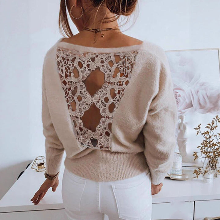 Pull en tricot pour femmes avec un détail en crochet exquis Lune London