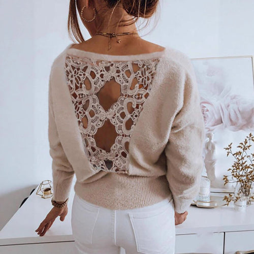Pull en tricot pour femmes avec un détail en crochet exquis Lune London